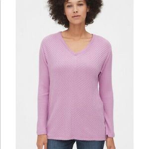 Gap Textured V-Neck Long Sleeve Pullover Super Soft